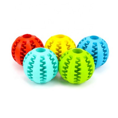 Dog Toy Ball Non-Toxic Soft Pet Chew toys Dog Food Treat Feeder Tooth Cleaning Ball IQ Training Ball