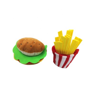 Wholesale Eco Friendly Cute Fast Food Chicken Ice Cream Soft Durable Squeaky Pet Plush Dog Toy puppy dog